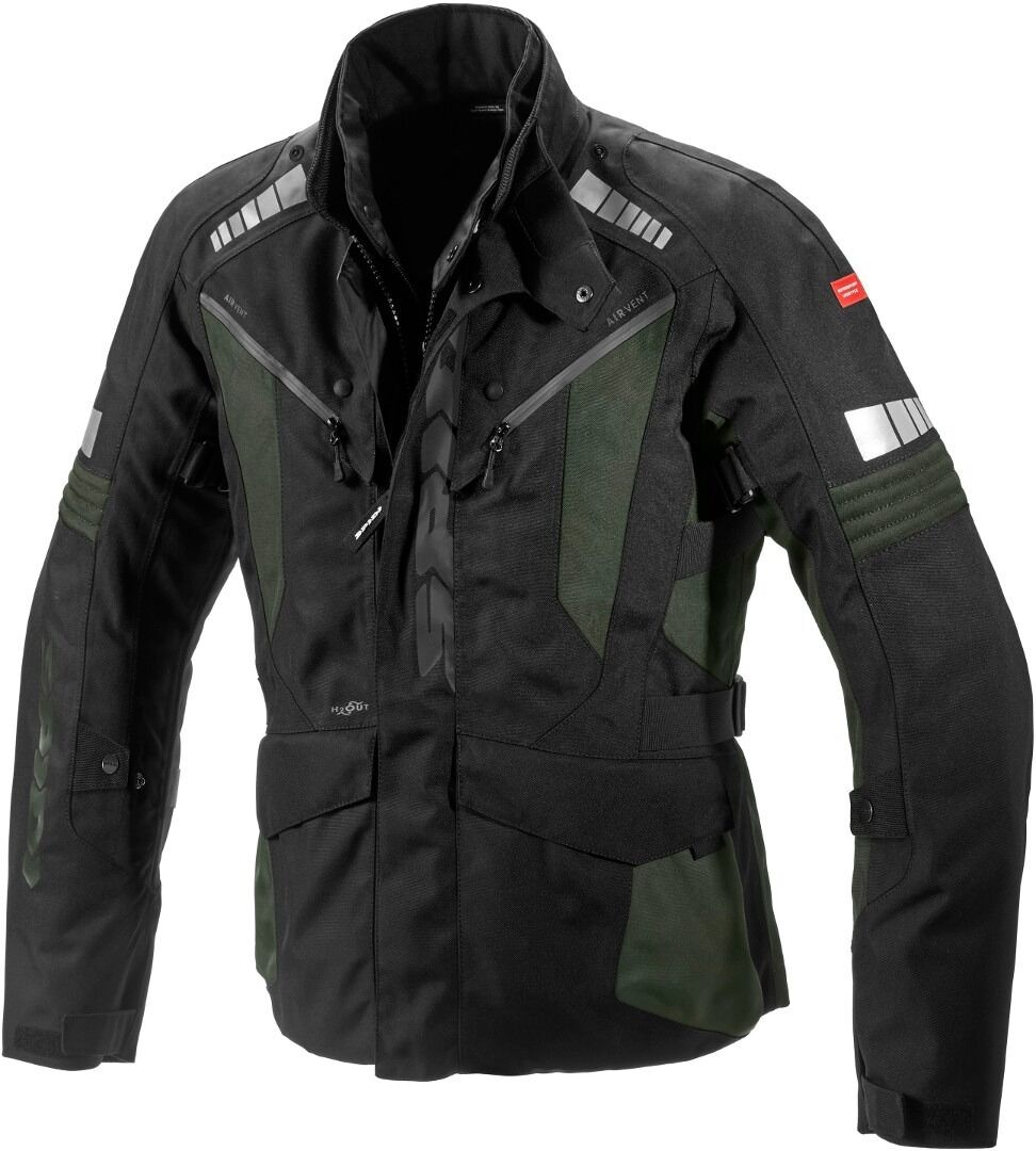 Spidi H2Out Outlander Chaqueta textil para motocicletas - Negro Gris Verde (L)