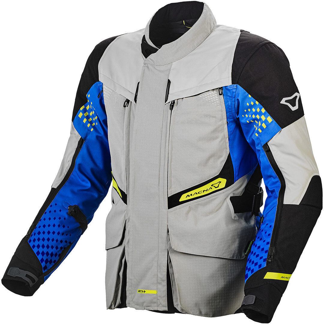 Macna Fusor Chaqueta textil para motocicletas - Gris Azul (4XL)