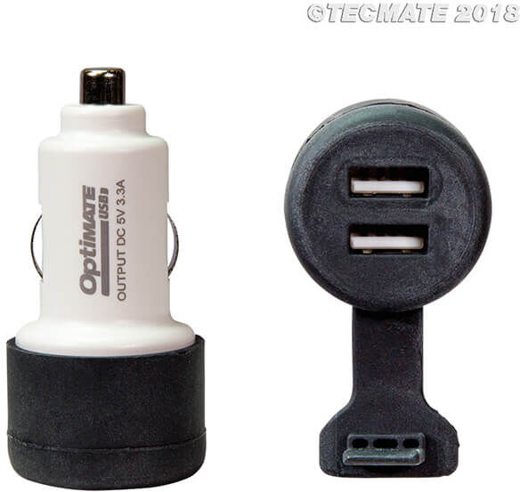 OPTIMATE Adaptador de carga enchufe de enchufe de coche a 2x USB (No.106) -