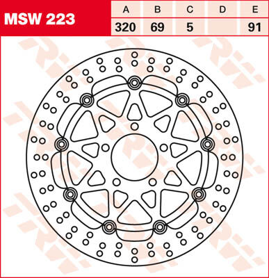 TRW Lucas Disco de freno MSW223, flotante -