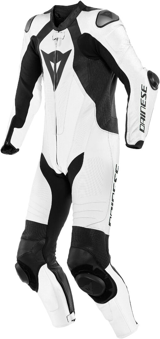 Dainese Laguna Seca 5 Traje de cuero de motocicleta perforado de una pieza - Negro Blanco (56)
