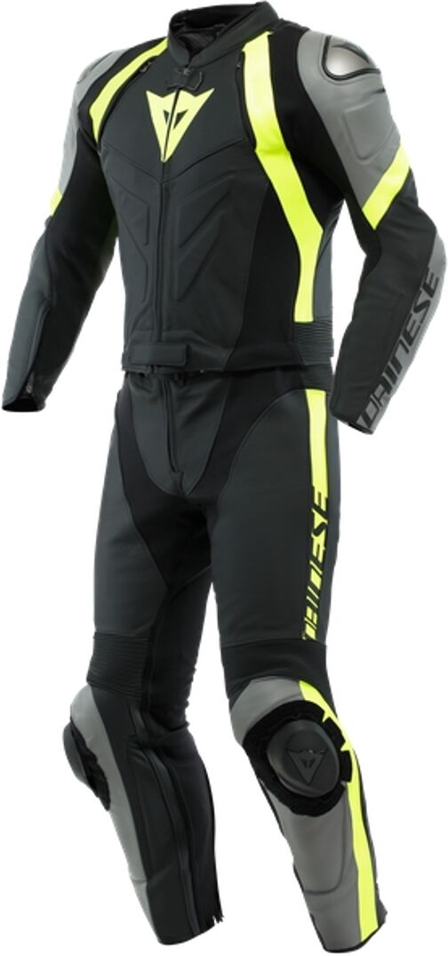 Dainese Avro 4 Moto de cuero - Negro Gris Amarillo (60)