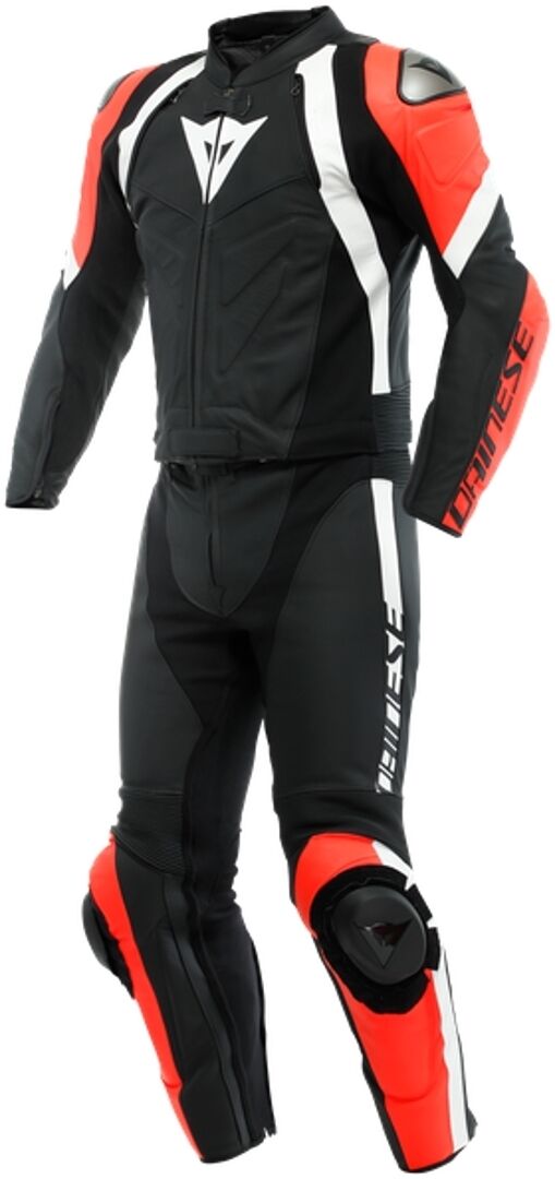 Dainese Avro 4 Moto de cuero - Negro Blanco Rojo (48)