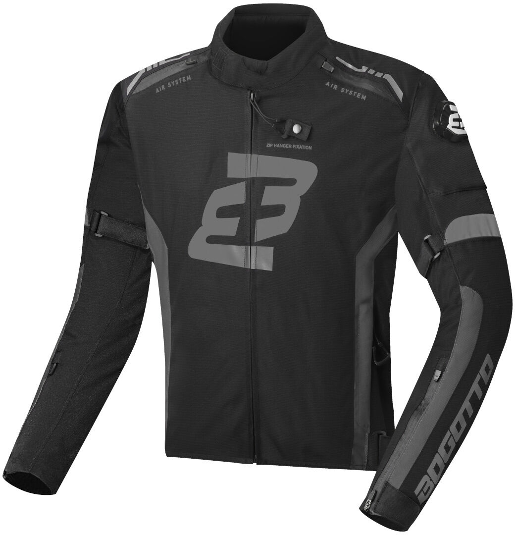 Bogotto GPX chaqueta textil impermeable para motocicletas - Negro Gris (L)