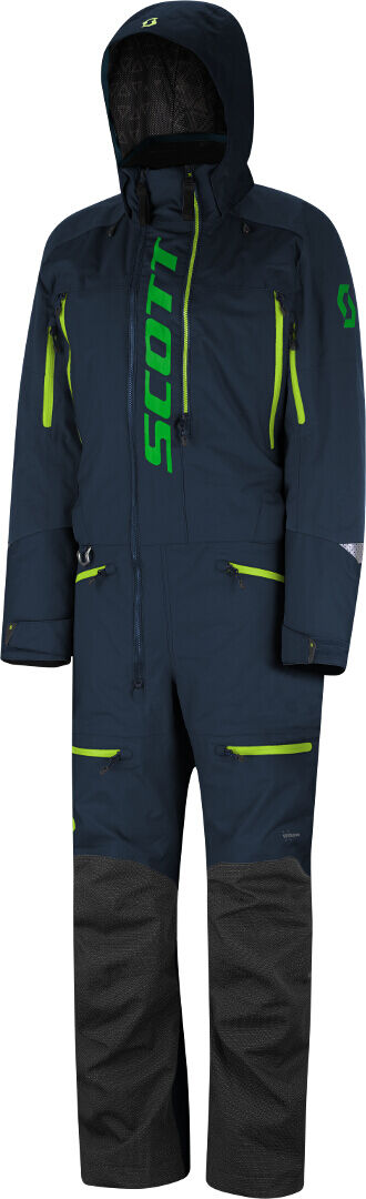 Scott DS Shell Dryo One Piece Traje de moto de nieve de una pieza - Negro Verde Azul (L)