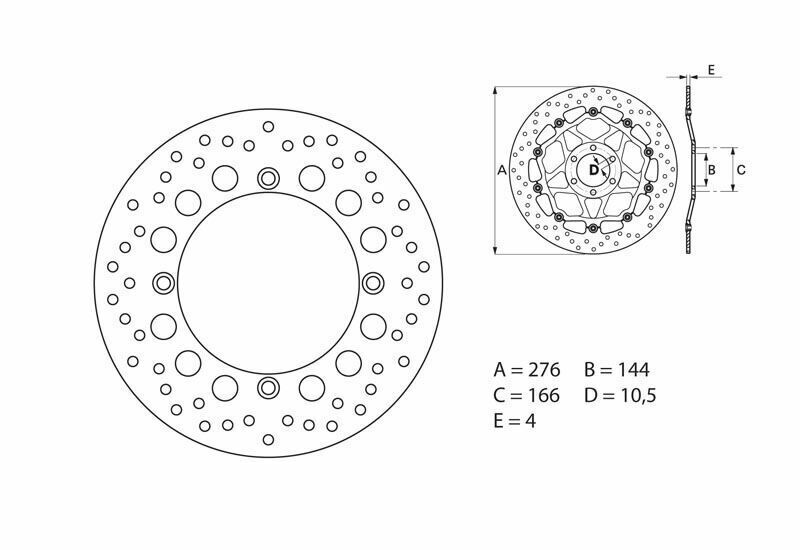 Brembo S.p.A. Serie Oro Disco de Freno Fijo Redondo -