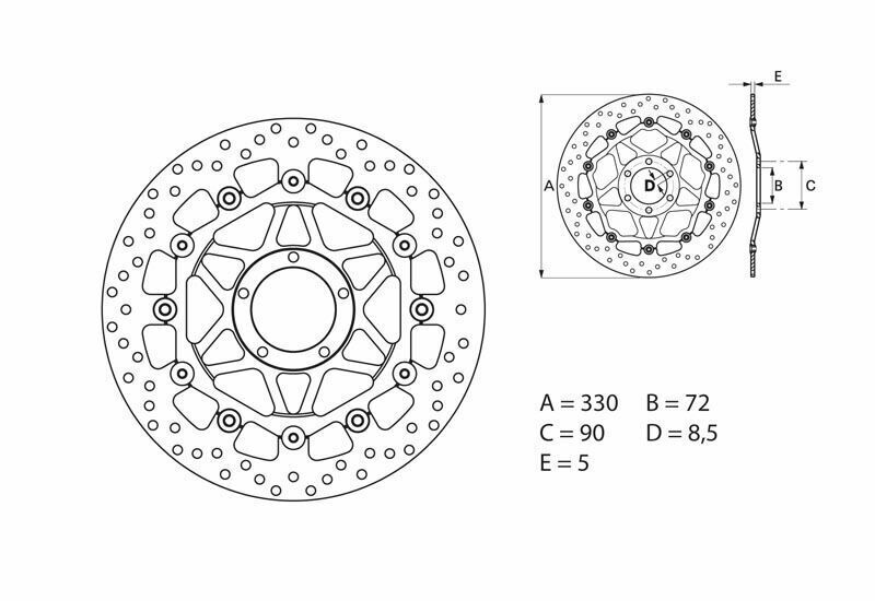 Brembo S.p.A. Disco de freno flotante redondo Serie Oro -