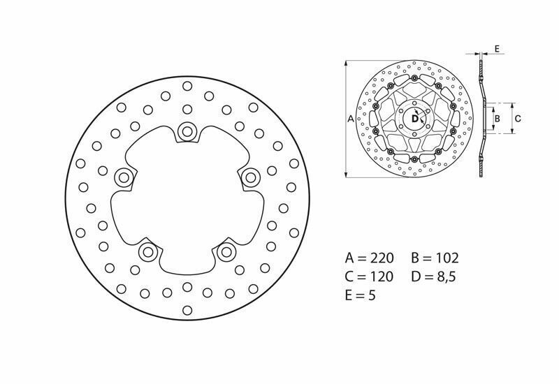 Brembo S.p.A. Serie Oro Disco de Freno Fijo Redondo -