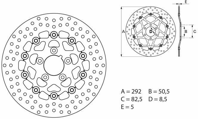 Brembo S.p.A. Disco de freno Oro flotante - 78B40822 -