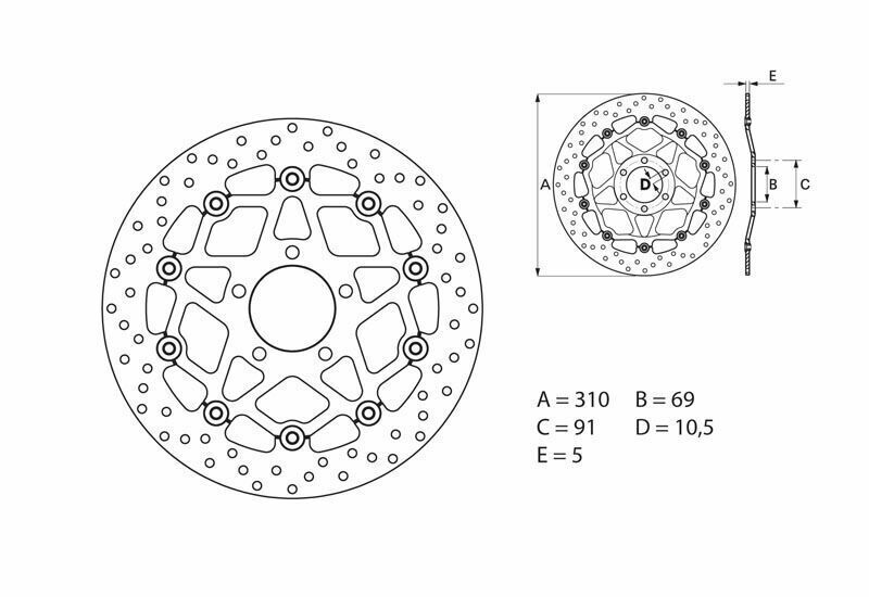 Brembo S.p.A. Disco de freno flotante redondo Serie Oro -