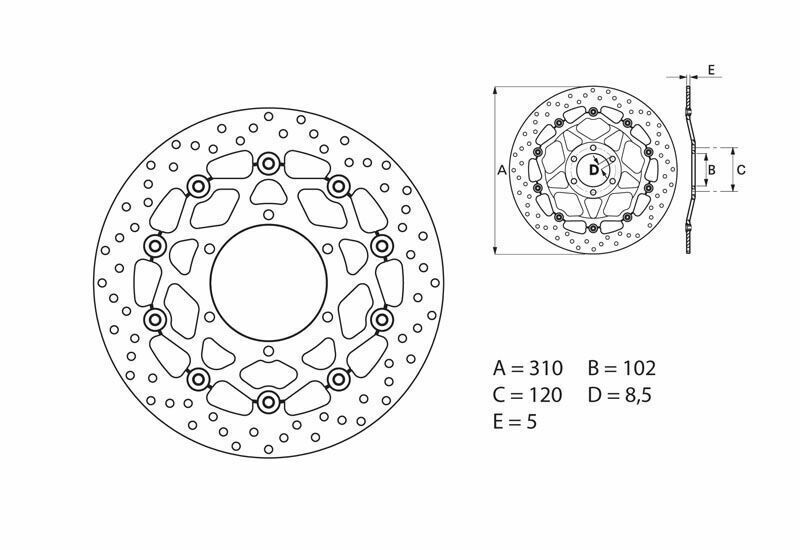 Brembo S.p.A. Disco de freno flotante redondo Serie Oro -