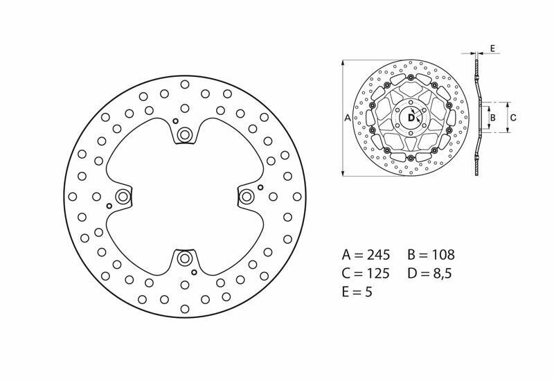 Brembo S.p.A. Serie Oro Disco de Freno Fijo Redondo -