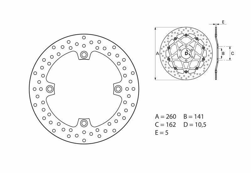 Brembo S.p.A. Serie Oro Disco de Freno Fijo Redondo -