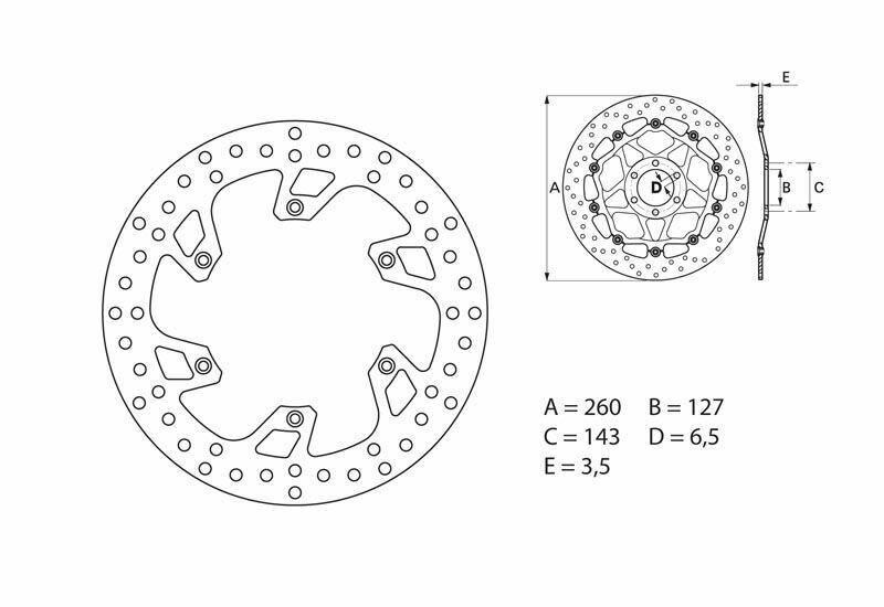 Brembo S.p.A. Serie Oro Disco de Freno Fijo Redondo -