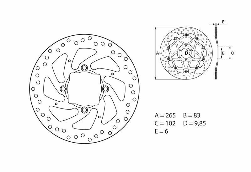 Brembo S.p.A. Serie Oro Disco de Freno Fijo Redondo -