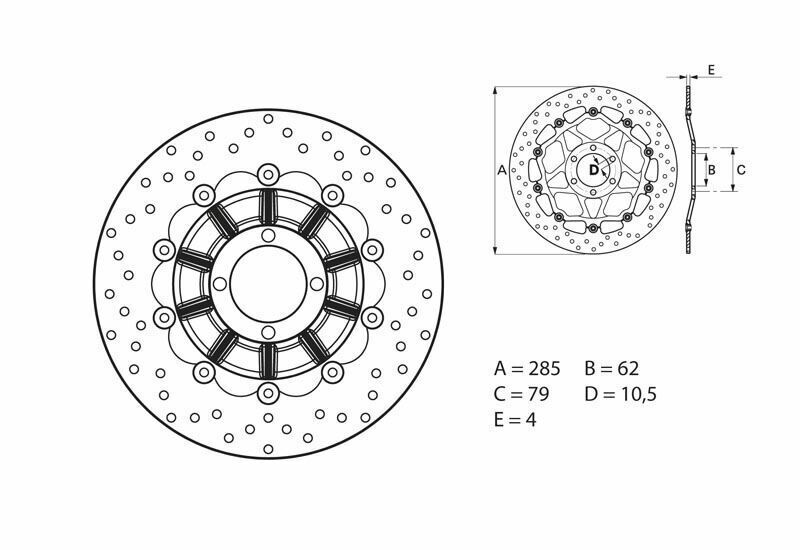 Brembo S.p.A. Disco de freno flotante redondo Serie Oro -