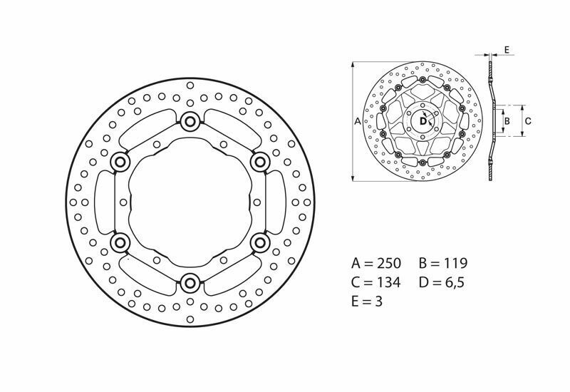 Brembo S.p.A. Disco de freno flotante redondo Serie Oro -