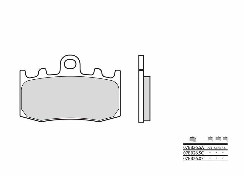 Brembo S.p.A. Pastillas de freno de carretera de metal sinterizado - 07BB26SA -