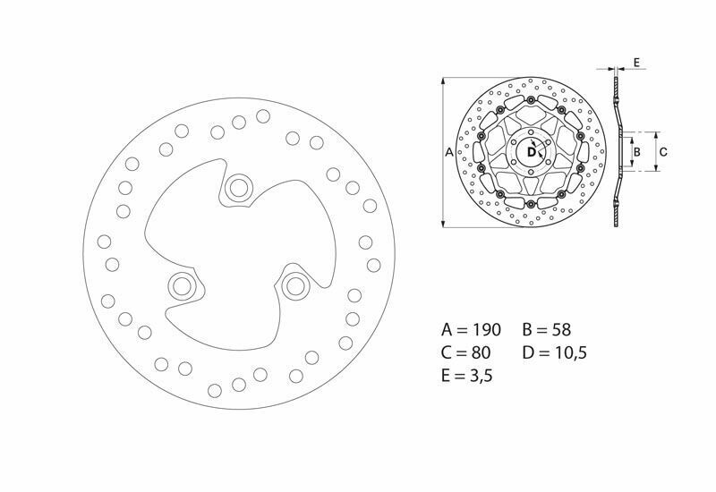 Brembo S.p.A. Serie Oro Disco de Freno Fijo Redondo -