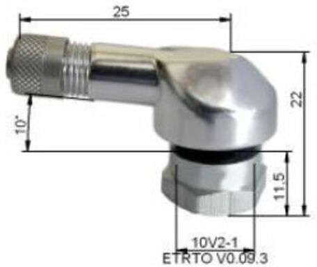 Bihr Válvula neumática alu Ø11,5mm bolsa de plata de 10 -