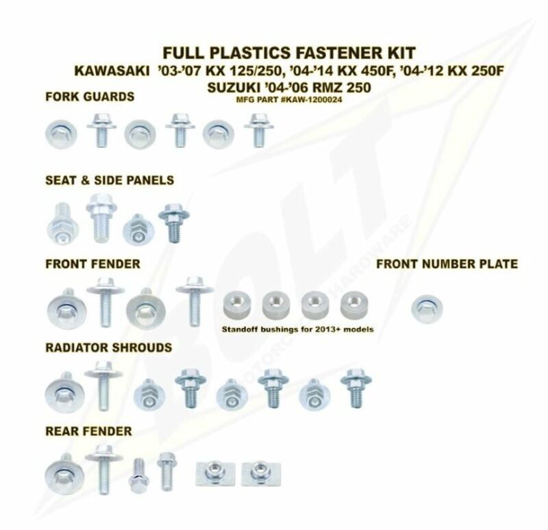 Bolt Kit completo tornillo plástico Kawasaki KX-F250/450 -