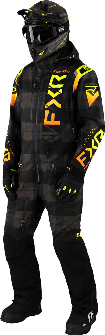 FXR Helium Insulated 2023 Traje de moto de nieve de una pieza - Negro Amarillo (2XL)