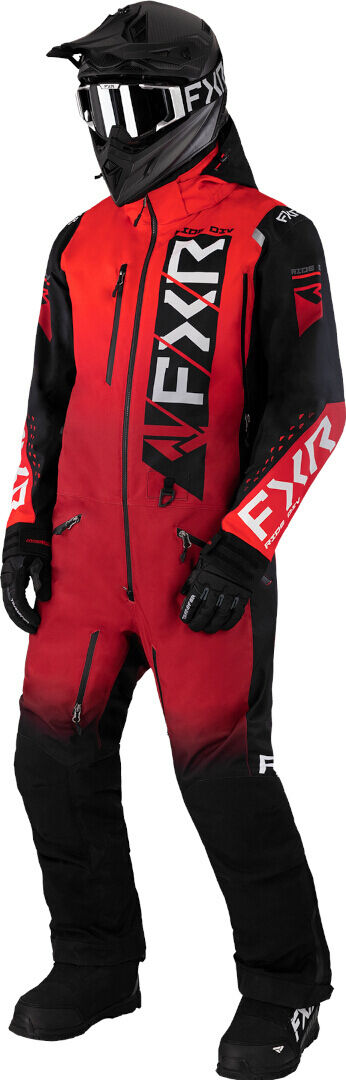 FXR Helium Insulated 2023 Traje de moto de nieve de una pieza - Negro Blanco Rojo (L)