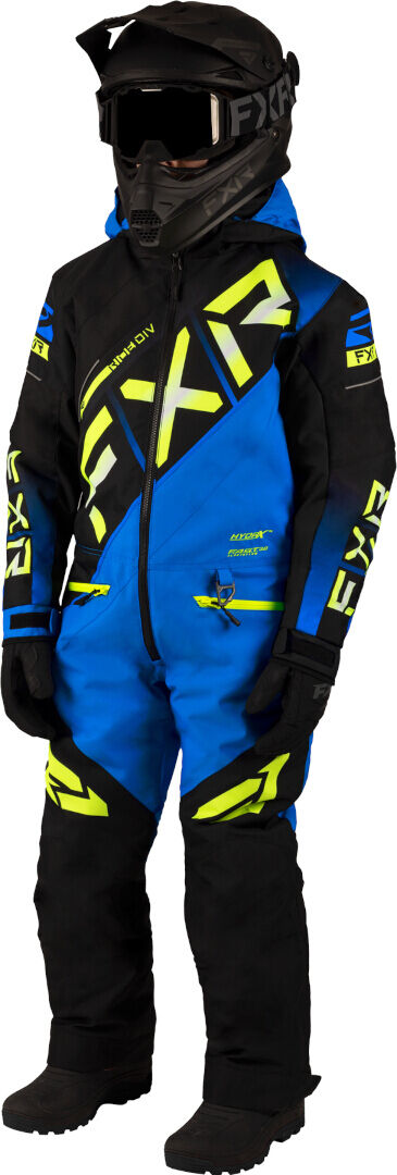 FXR CX 2023 Traje de moto de nieve juvenil de una pieza - Negro Azul Amarillo (12)