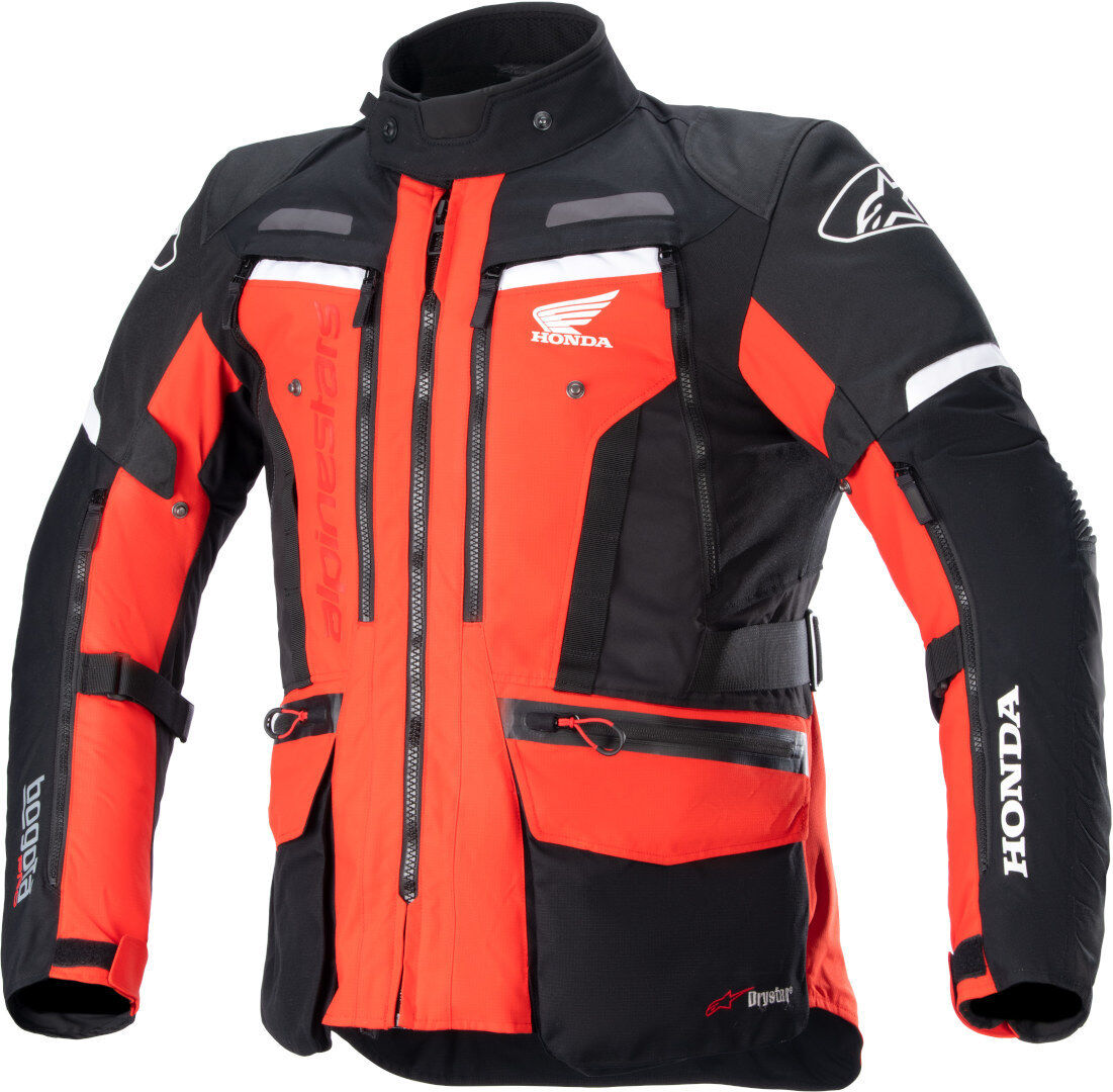 Alpinestars Honda Bogota Pro Drystar Chaqueta textil impermeable para motocicletas - Negro Rojo (L)