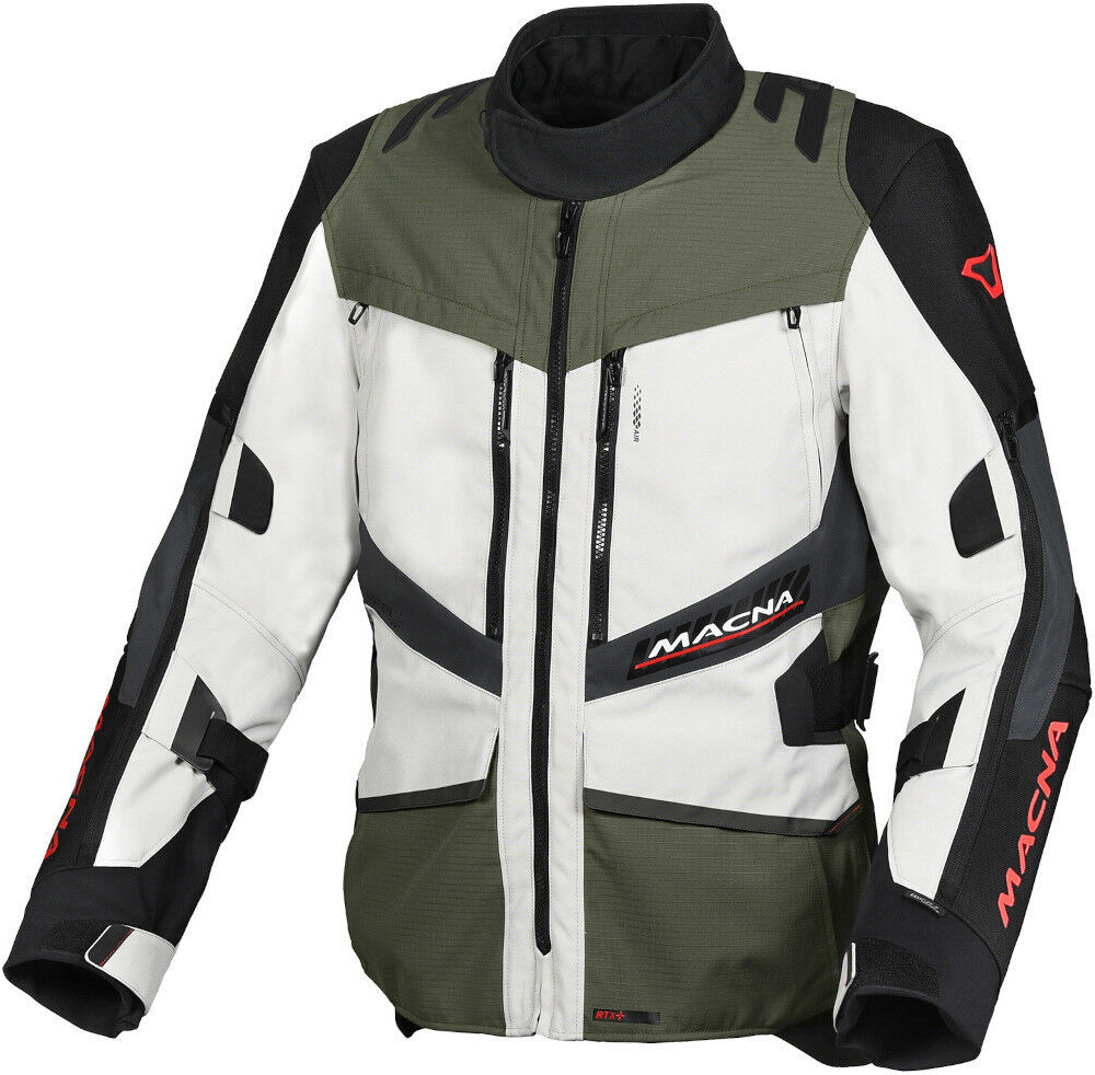 Macna Domane chaqueta textil impermeable para motocicletas - Gris Verde (L)