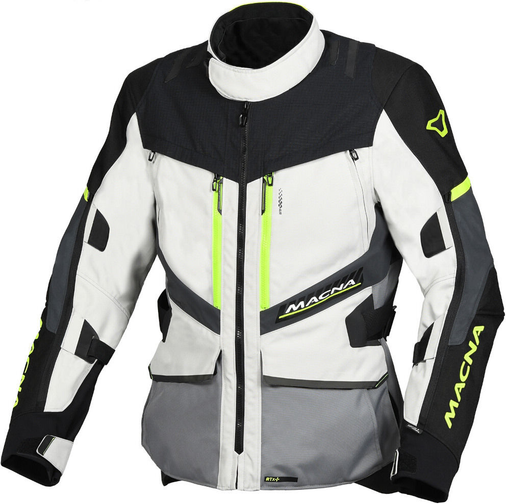 Macna Domane chaqueta textil impermeable para motocicletas - Negro Gris (L)