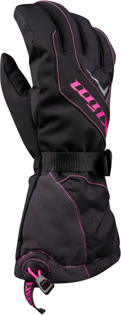 Klim Ember Gauntlet Guantes para motos de nieve para damas - Negro Rosa (L)