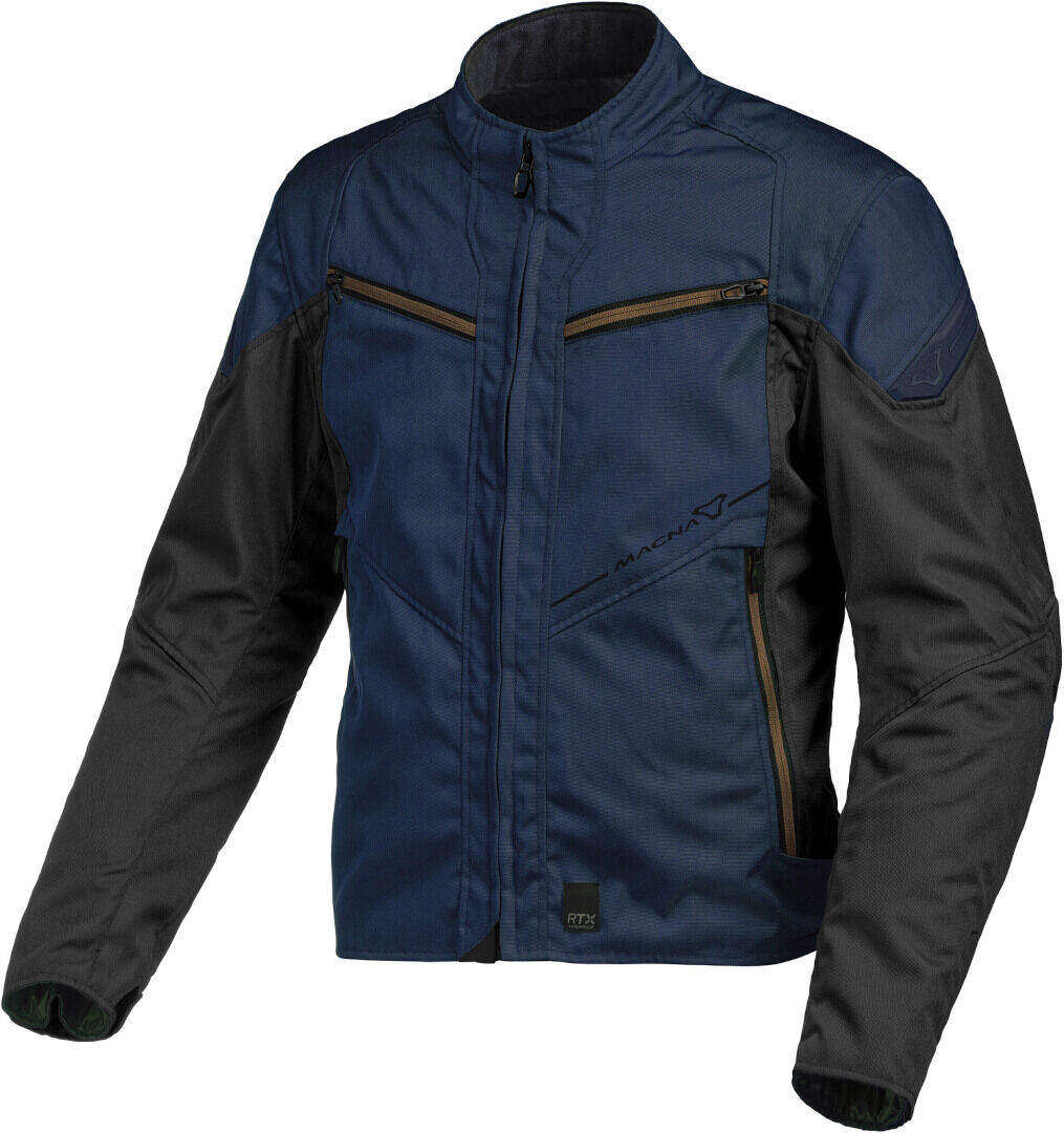 Macna Solute chaqueta textil impermeable para motocicletas - Negro Azul