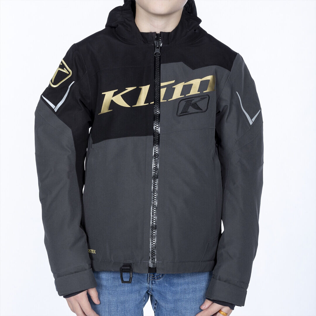 Klim Instinct Chaqueta para moto de nieve juvenil - Negro Gris Oro (L)