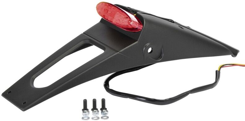 POLISPORT RSP LED 2.0 Extensión de guardabarros trasero negro con fuego + iluminación de placa -