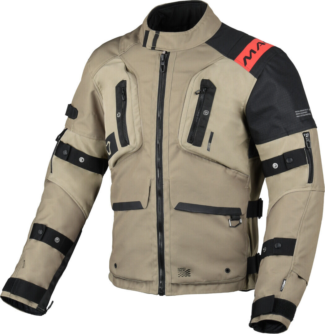Macna Higera chaqueta textil impermeable para motocicletas - Negro Beige (L)