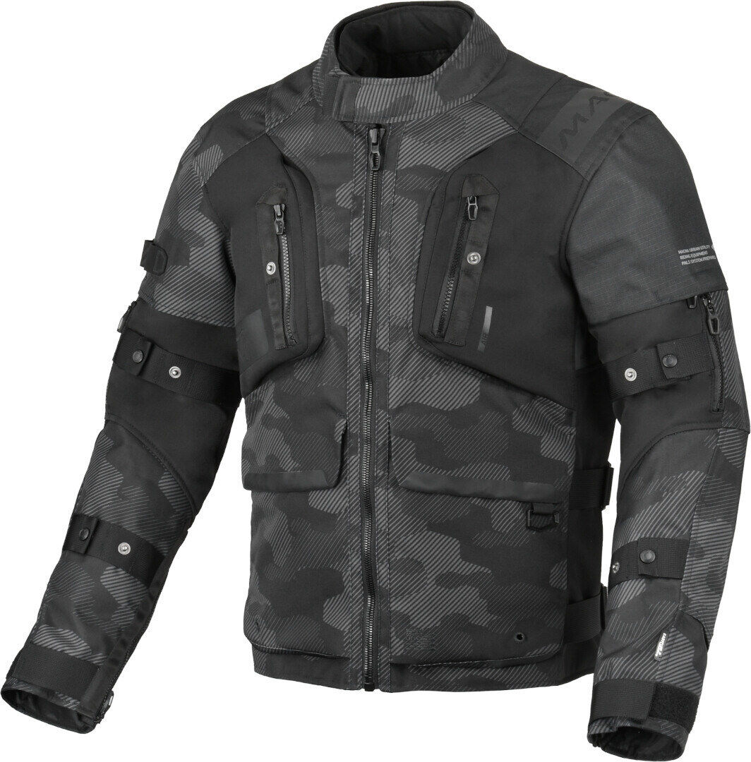 Macna Higera Camo chaqueta textil impermeable para motocicletas - Negro Multicolor (L)