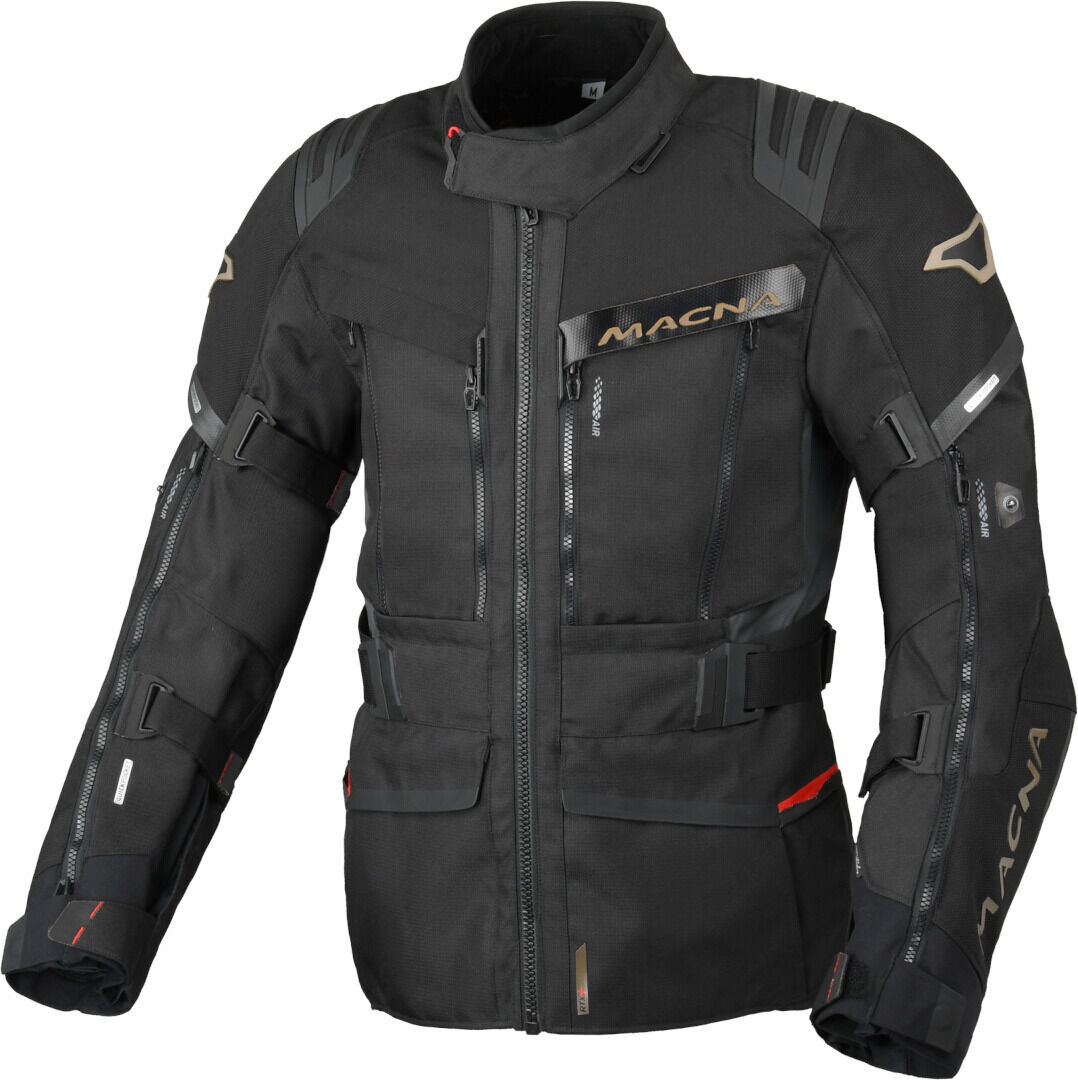 Macna Chieftane Solid chaqueta textil impermeable para motocicletas - Negro (L)