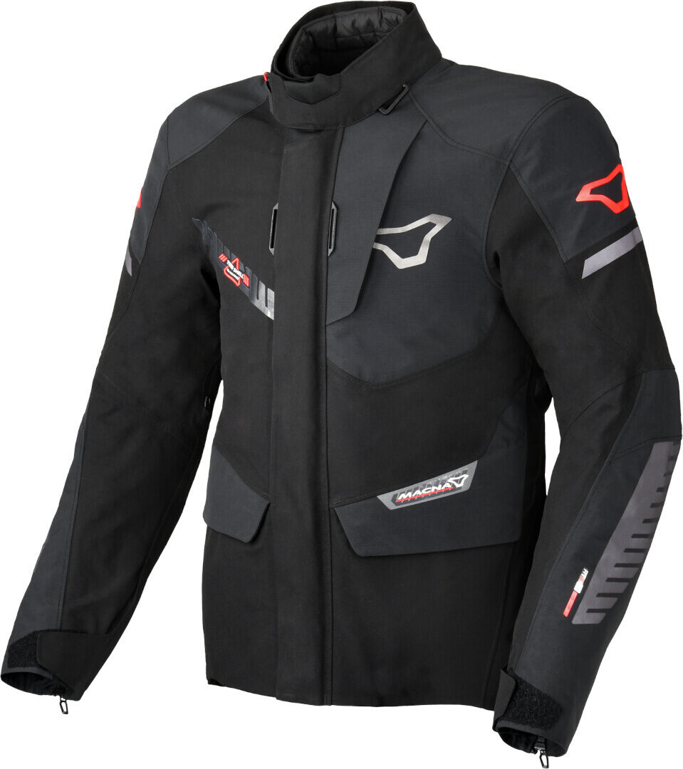 Macna Synchrone Solid chaqueta textil impermeable para motocicletas - Negro