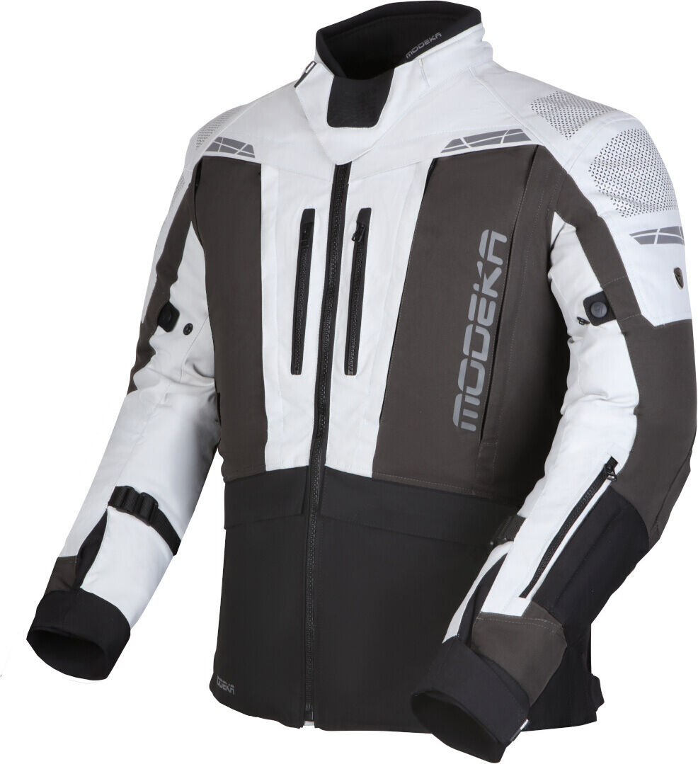 Modeka Hydron chaqueta textil impermeable para motocicletas - Negro Gris (S)