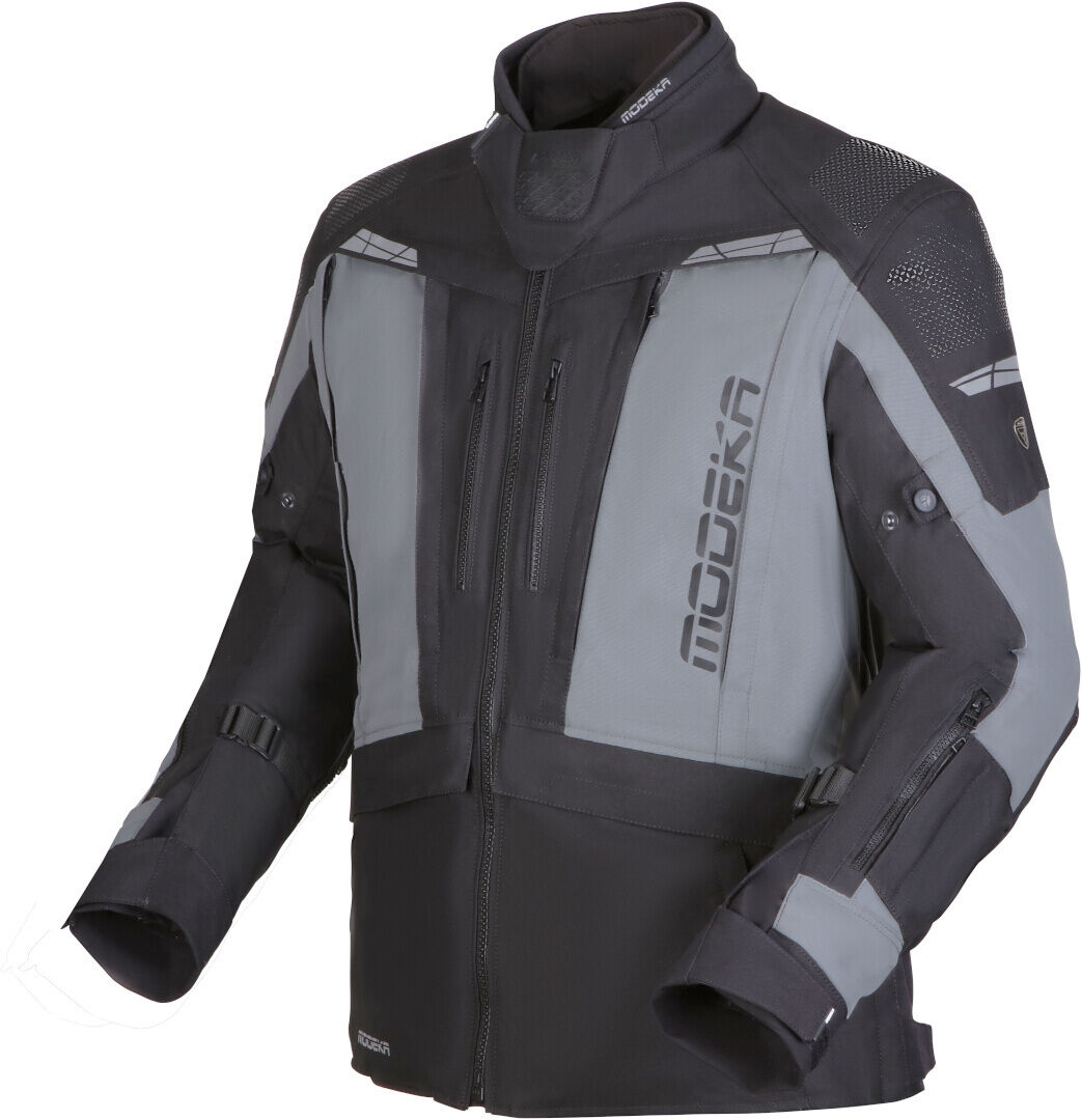 Modeka Hydron chaqueta textil impermeable para motocicletas - Negro Gris (L)
