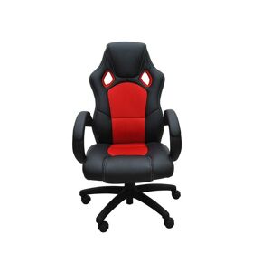 Bc-elec - bs11010-4 Siege baquet fauteuil de bureau rouge et noir, tissu et cuir