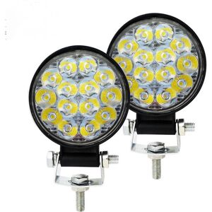 2 Pcs rond phare de travail led , 3.2 pouces mini 42W 12V 24V lampe de travail led, 48W Phares Longue Portee Led Moto,projecteurs lumière feux de travail pour offroad Voiture camions SUV 4x4 tracteur - Publicité