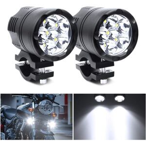 FOREHILL 2PCS 60W Feux Antibrouillard, 6 LEDs Phare Moto Feux Additionnels Avant Anti Brouillard Projecteur Spot Etanche 6000LM pour 12-24V Véhicules Vélos Voitures Camion - Publicité