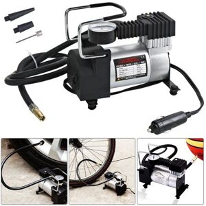 Trade Shop Traesio - Mini Compresseur D'air Portable Voiture 12v 140psi 3 Connecteurs Vélos Gonflables - Publicité