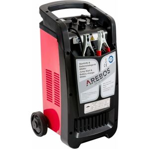 Arebos - Chargeur de Batterie et d'aide au démarrage pour Voiture Chargeur de Batterie de Voiture jusqu'à 800 Ah avec Fonction Booster pour Voiture 12V et Camion 24V - noir/rouge - Publicité