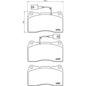 Jeu de plaquettes de frein a disque BREMBO Xtra P 23 154X, Avant