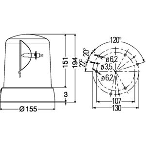 Gyrophare HELLA 2RL 008 061-111