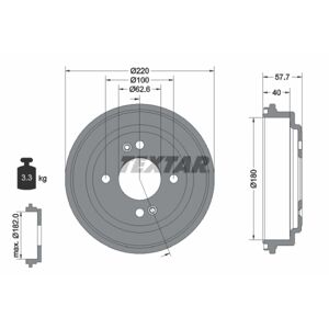 Tambour de frein TEXTAR 94047000