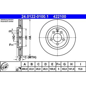 Disque de frein ATE 240122 01001 avant ventile hautement carbonise 1 piece